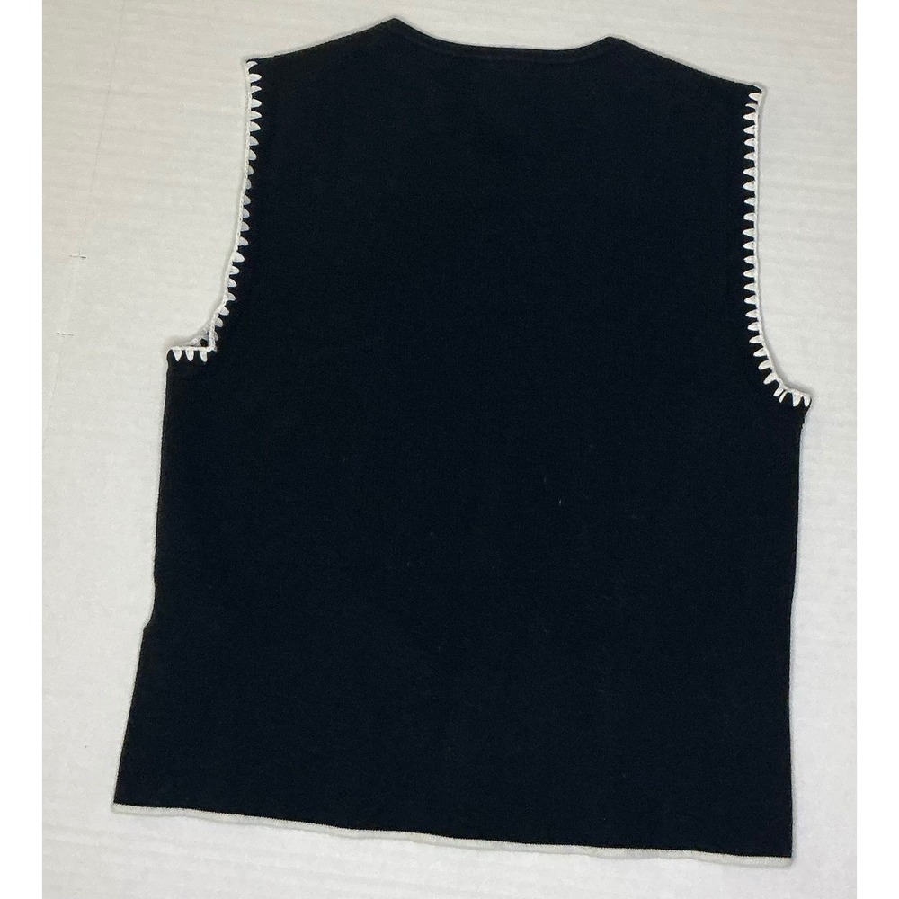Madewell Blanket Stitch Knit Crewneck ButtonUp Sweater Tank Quiet Luxury Minimal - Picture 2 of 7